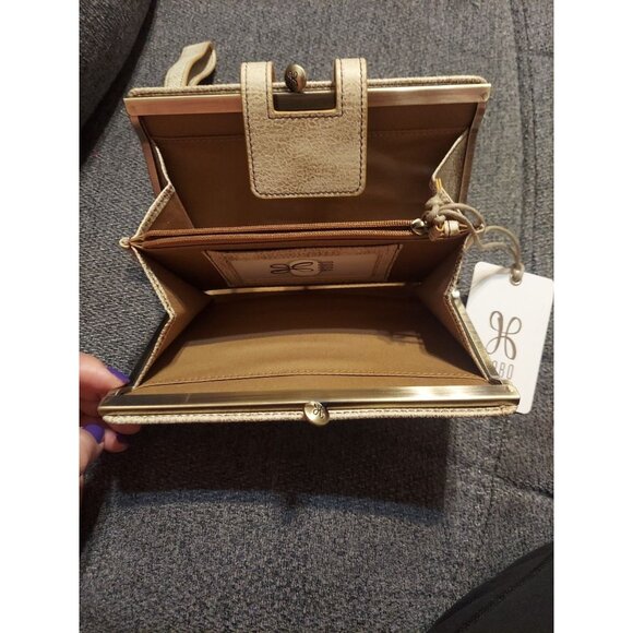 NWT $168 Hobo Wrislet Gold Leaf 100%Geniuine Leather Violet Wrislet - Picture 8 of 14